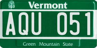 VT license plate AQU051