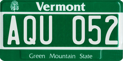 VT license plate AQU052