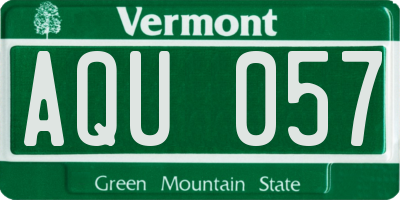 VT license plate AQU057