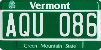 VT license plate AQU086