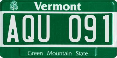 VT license plate AQU091