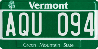 VT license plate AQU094