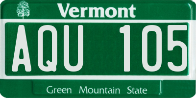 VT license plate AQU105