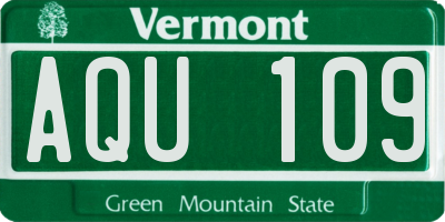 VT license plate AQU109