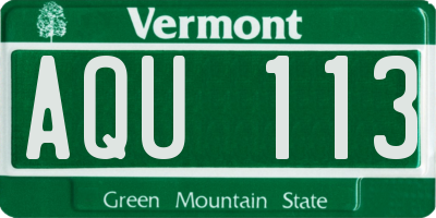 VT license plate AQU113