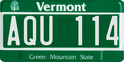 VT license plate AQU114