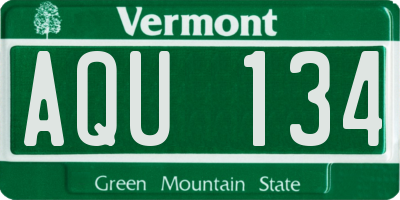 VT license plate AQU134