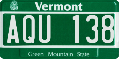 VT license plate AQU138