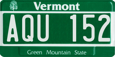 VT license plate AQU152