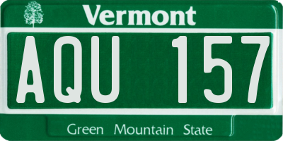VT license plate AQU157