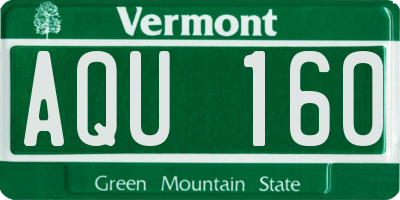 VT license plate AQU160
