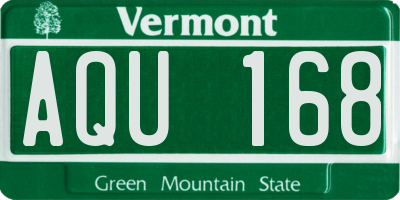 VT license plate AQU168