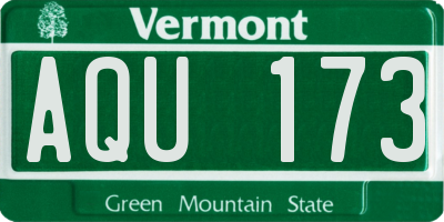 VT license plate AQU173