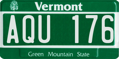 VT license plate AQU176