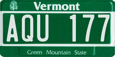 VT license plate AQU177