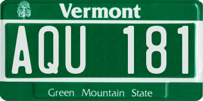 VT license plate AQU181