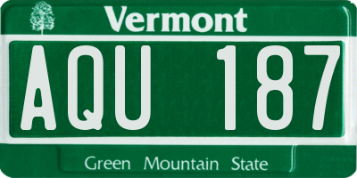 VT license plate AQU187