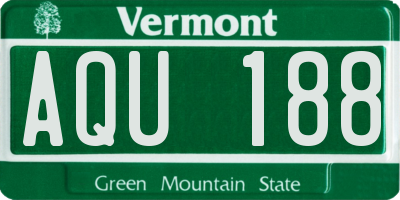 VT license plate AQU188