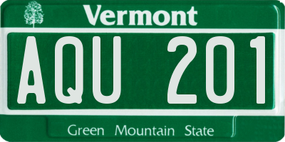 VT license plate AQU201