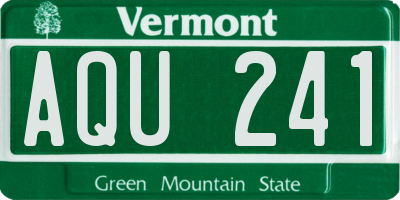 VT license plate AQU241