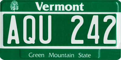VT license plate AQU242