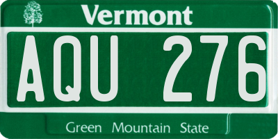VT license plate AQU276