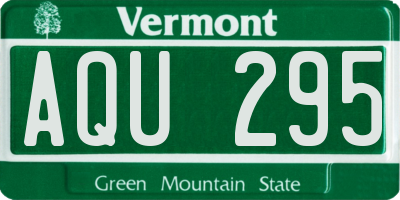 VT license plate AQU295