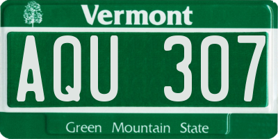 VT license plate AQU307