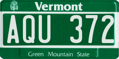 VT license plate AQU372