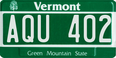 VT license plate AQU402