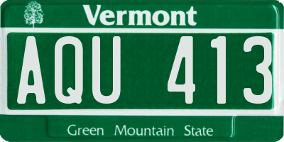 VT license plate AQU413