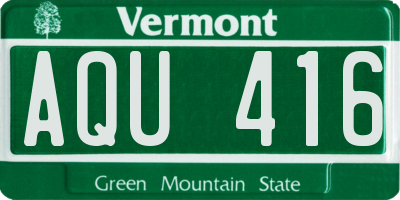 VT license plate AQU416
