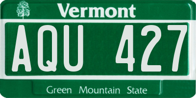 VT license plate AQU427