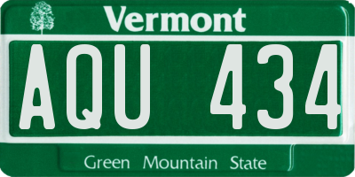 VT license plate AQU434