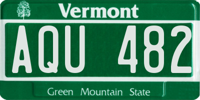 VT license plate AQU482