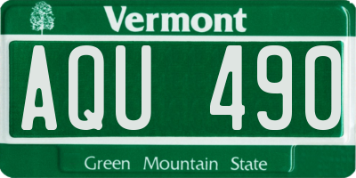 VT license plate AQU490