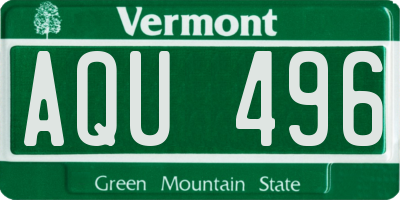 VT license plate AQU496