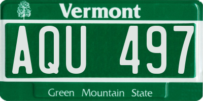 VT license plate AQU497