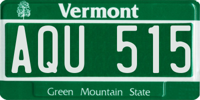 VT license plate AQU515