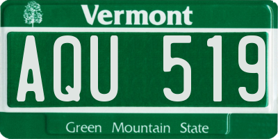 VT license plate AQU519