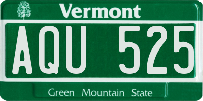 VT license plate AQU525