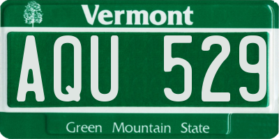 VT license plate AQU529