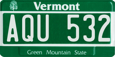 VT license plate AQU532