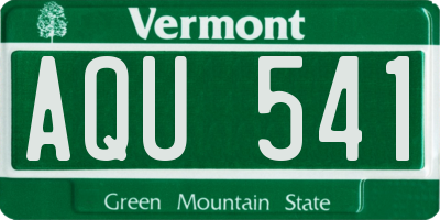 VT license plate AQU541