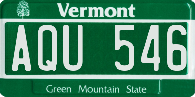 VT license plate AQU546
