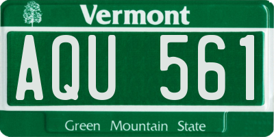 VT license plate AQU561