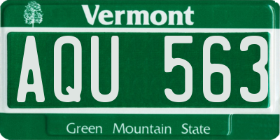VT license plate AQU563