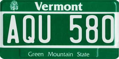 VT license plate AQU580