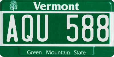 VT license plate AQU588