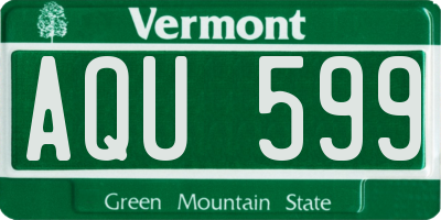 VT license plate AQU599